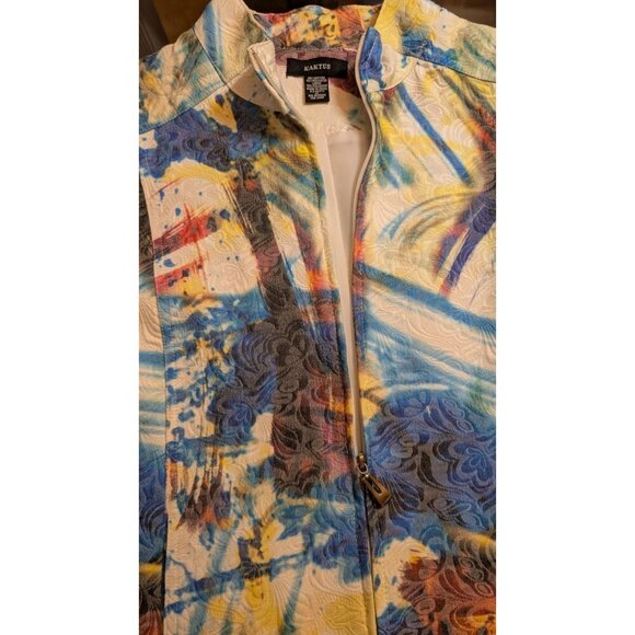 Kaktus Art to Wear Jacket Womens XL Quilted Artsy Multicolor Abstract Print - Picture 7 of 7